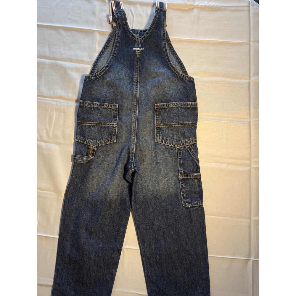 OshKosh Bgosh Kids Dark Wash Denim Vestbak Carpenter Overalls 3T - Picture 2 of 7